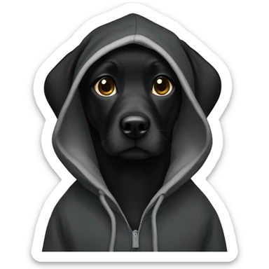 A black lab girl with a hoodie  sticker
