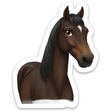 darks brown horse very proud sticker