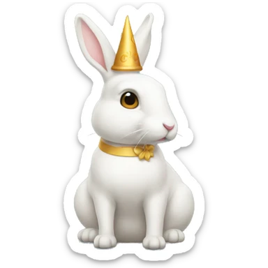 Conejo blanco con corona sticker