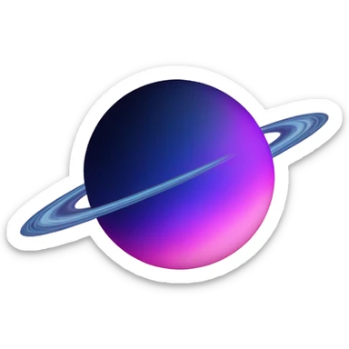 sparkly glittery blue purple and pink gradient planet with a cheesy saturn ring sticker