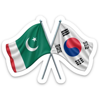 FRIENDSHIP FLAG OF PAK-SOUTH KOERA sticker