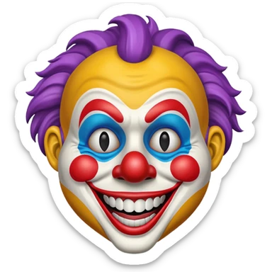 Mask – Painted clown mask with wide grin sticker
