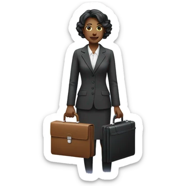 woman holding out briefcase sticker
