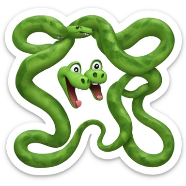 3 snakes having fun  sticker