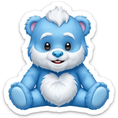 blue care bear yeti sticker
