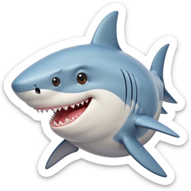 shark blowing a kiss sticker