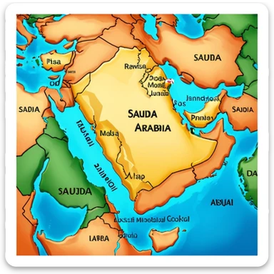 Saudi Arabia Map only sticker