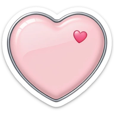 Powder pink pocket mirror, cute sticker