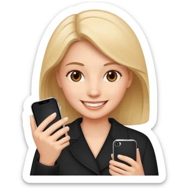 same woman but changing documents to phone sticker