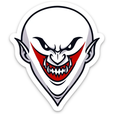 Scary vampire with long bloody fangs sticker