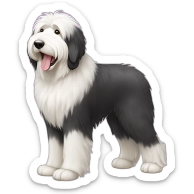 Dog old english sheepdog full-body sticker