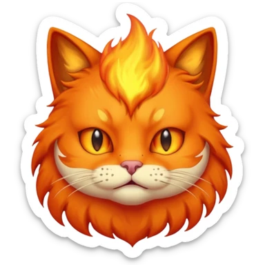 Bored flaming cat sticker