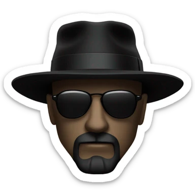 Heisenberg silhouette hat and sunglasses sticker