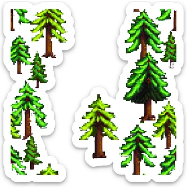 pine tree in a forest sticker