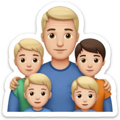 нарисую папу с 4 детьми sticker