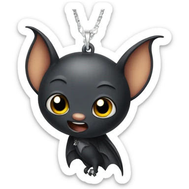 Bat wearing a bat necklace  sticker