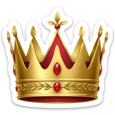 Gold laurel crown with crimson core. sticker