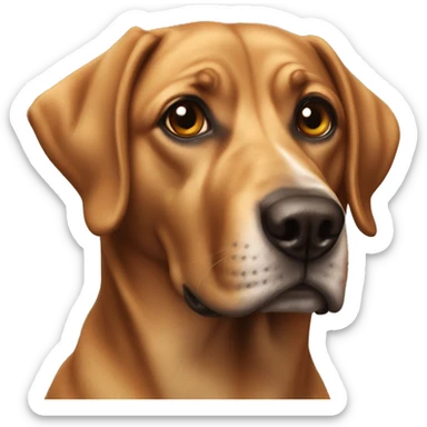 realistic brown-eyed dog portrait sticker