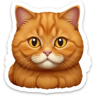 British shorthair ginger cat, solid color with no markings sticker