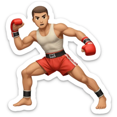 kickboxer kicking sticker
