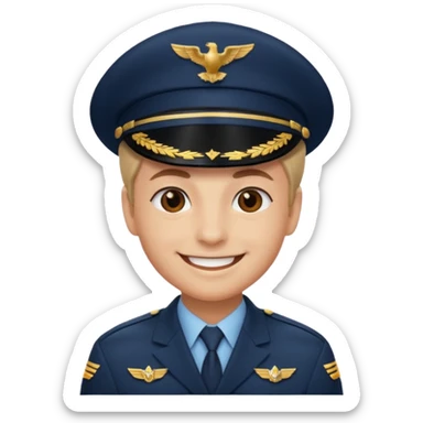 pilot captain hat sticker