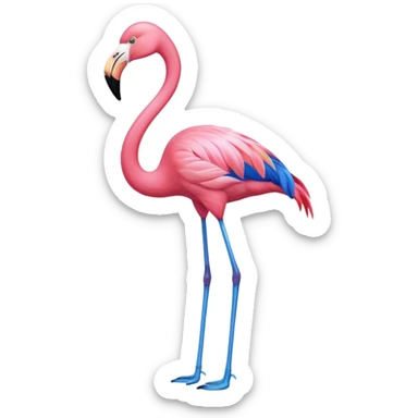 blue flamingo sticker