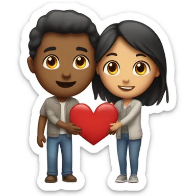 A girl sending love to her husband from her heart  sticker