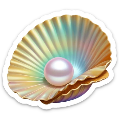 open shell with pearl sticker