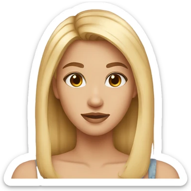 Girl with blond hair and brown eyes very beautiful sticker