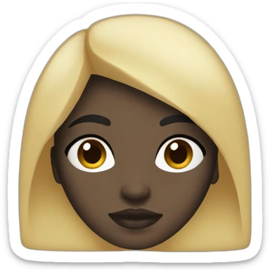 Woman with black hair, ebony skin and black eyes sticker