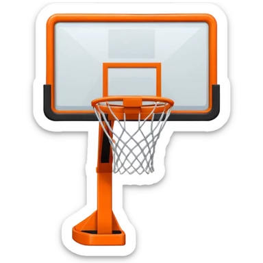 basketball hoop object icon, backboard and rim, net details, 3D cartoon, mobile game icon style, centered, clean background, no text, no watermark
 sticker