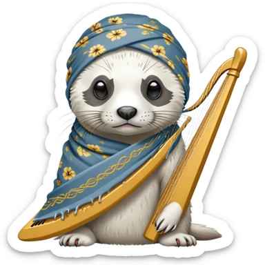 These two animals look like they run the streets — ferret and grey harp seal, dripped out in shades and bandanas sticker