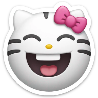 hello kitty laughinh sticker