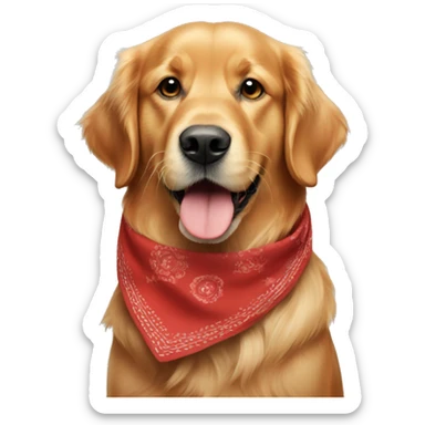 Red Golden retriever with bandana on neck sticker