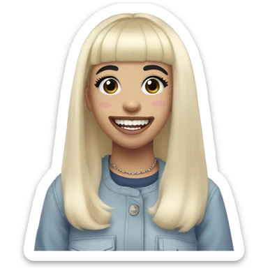 Melanie Martinez, half black hair, half blonde hair, gap toothed, straight hair sticker