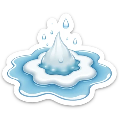 a small puddle of white liquid sticker