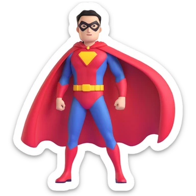 colorful superhero with cape sticker