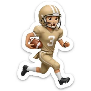 A person playing football on the field sticker