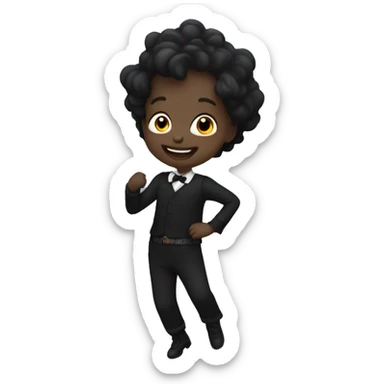 Enfant noir chauve dansant  sticker