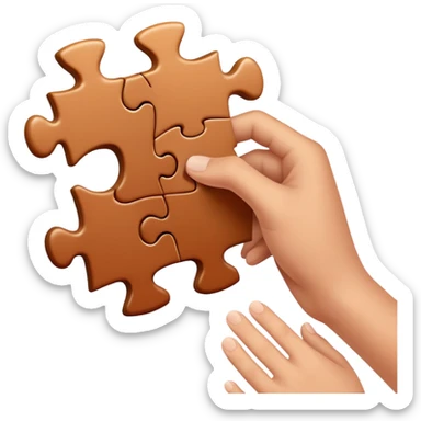 Hand plays puzzle sticker