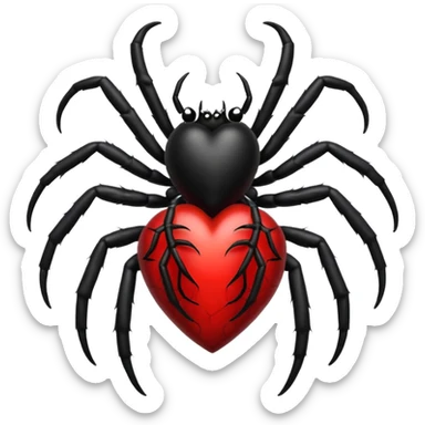 gothic heart with a spider sticker