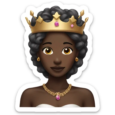 darkskin princess with a crown  sticker