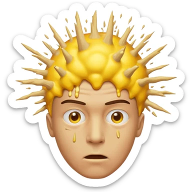 yellow exploiding head normal man mind blown sticker