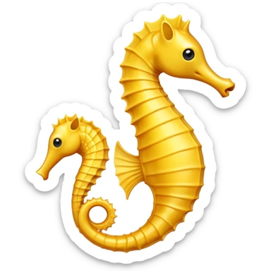 Seahorse all yellow just yellow sticker