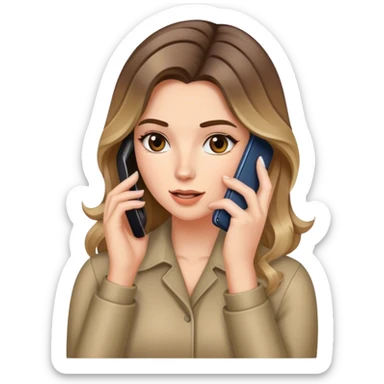Realistic balage hair  woman speaking on a cell phone sticker