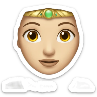 Cleopatra with blonde hair and white skin sticker