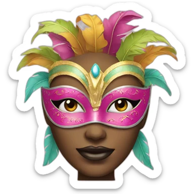 woman with carnival mask  sticker