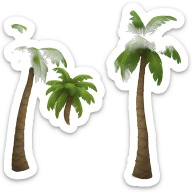 Palm trees on beach sticker