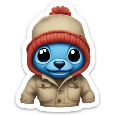 Stich with a hat  sticker