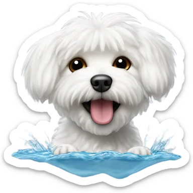 Bichon maltese swim  sticker